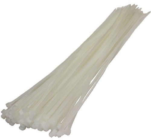 50 X White Cable Ties 370Mm X 4.8Mm Zip Tie Bases
