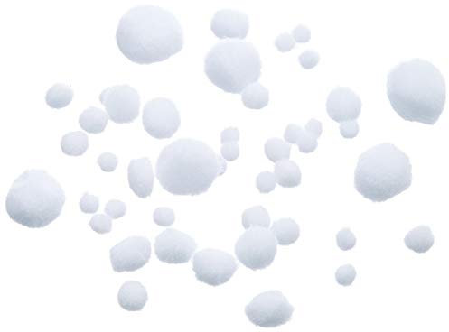 Efco Pompons für Besätze 7, 10, 15, 20, 25 mm 75 Stück Weiß, Kunststoff