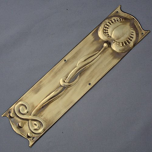 Art Nouveau Antique Brass Finger Plate