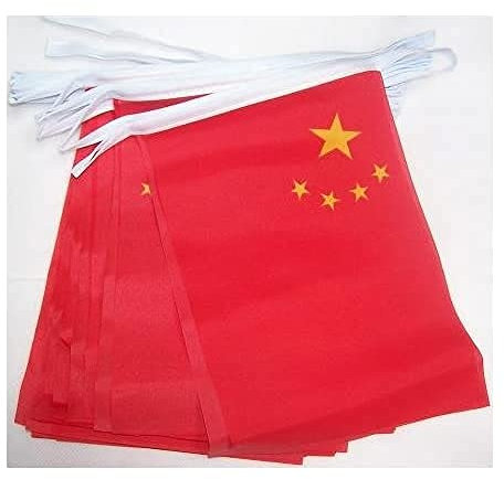 AZ FLAG - Guirlande Drapeau Chine - 6 Mètres Avec 20 Fanions Chinois De 21x14 cm - Petits Drapeaux 100% Polyester - 60g
