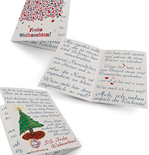 Lustige Weihnachtskarte Platzmangel von Faules Einhorn©, auf hochwertigem 300g Papier inklusive Umschlag