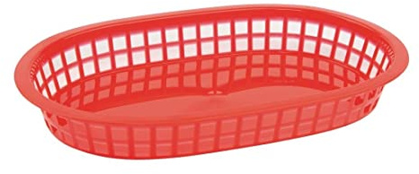 PP Food Basket Red - 275x175mm 10 1/2x7 (Pack 6)