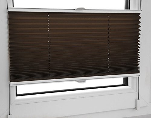 KS Handel 24 PLISSEE FALTROLLO 80x200 cm Schoko BRAUN INKL. KLEMMTRÄGER Jalousie - MEGA Auswahl IM Shop - 80 Breiten - 12 Farben