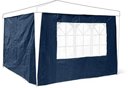 Relaxdays 10020081_45 Panneau latéral pour pavillon tonnelle de jardin tente réception de 3 x 3 m parois fenêtres protection pluie vent soleil, bleu lot de 2