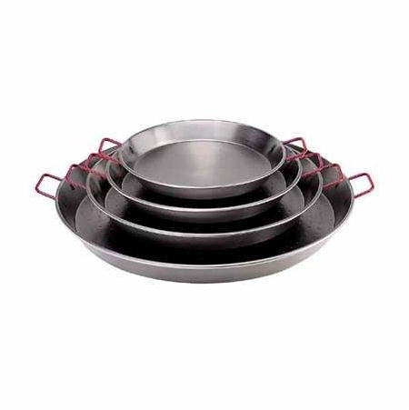 De Buyer - 5026.60 - Poêle à paella en tôle blancheviva españa 2 anses rouges, fond martelé - Diamètre 60