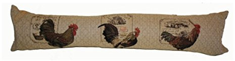AS4HOME Zugluftstopper Zugluftkissen Gobelin-Art Hahn beige 90x12cm Windstopper mit Tiermotiv