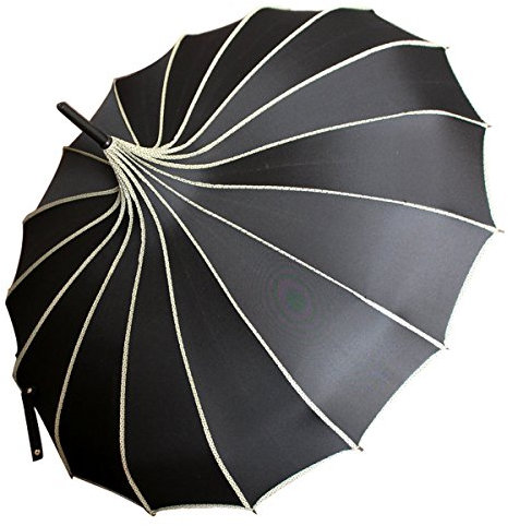 VIVISKY(TM) Pagoda Peak Old-fashionable Ingenuity Umbrella Parasol (black)