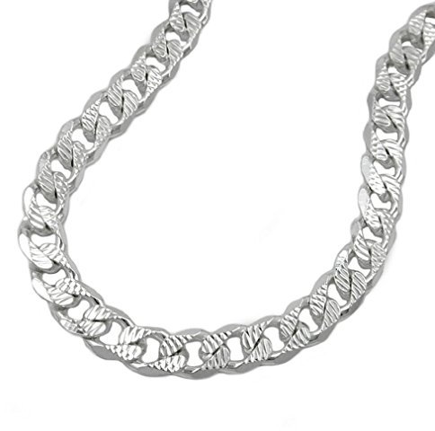 Armband Panzerarmband Panzerkette Armkette Damen Herren flach 925 Silber Länge 21 cm Breite 5,6 mm