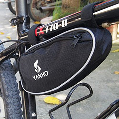 Radtasche, Fahrradtasche, Fahrradrahmentasche, Fahrrad Werkzeugtasche BMX MTB Fahren Satteltasche auf dem Mountainbike Fahrrad Dreieck Tasche Radzubehör bis zu 20 L, Schwarz