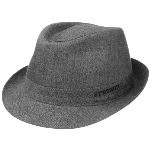 Stetson Geneva Trilby Hut Made in Italy Damen Herren Frühling Sommer grau 63 cm