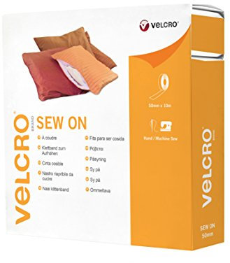 Velcro Brand VEL-EC60282 Nastro da Cucire, Bianco, 50 mm x 10 m
