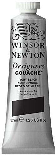 Winsor & Newton Series 1 37ml Tube Designers' Gouache - Ivory Black