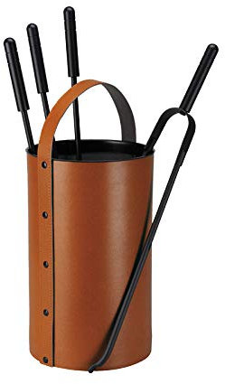 Schössmetall Kamingarnitur 4-TLG. Leder Cognac, Samba 04220020