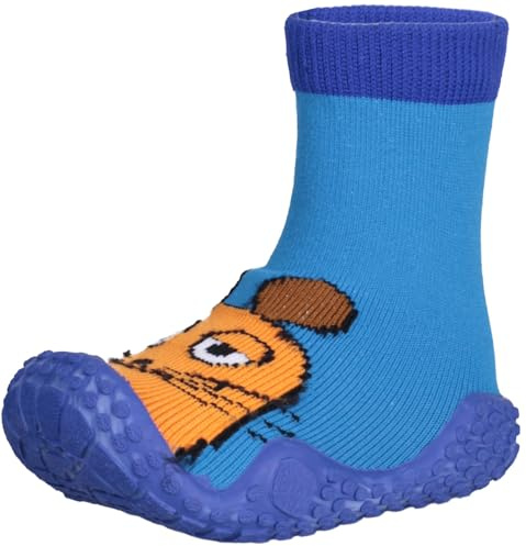 Playshoes Aqua-Socke Badeschuhe DIE Maus, Jungen Aqua Schuhe, Blau, 18/19 EU