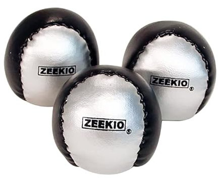 Zeekio Juego de bolas de malabarismo para principiantes, 3 – 100 g, color plateado y negro