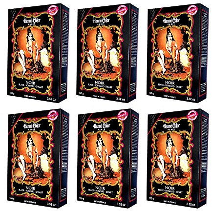 6 X 100g Henna Color Naturhaarfärbemittel Pulver Farbe Öko Schwarz - 6Stück