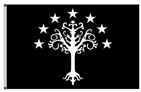 Fyon Große Gondors-Flagge von J. R. R. Tolkiens Mittelerde-Flagge, 90 x 150 cm