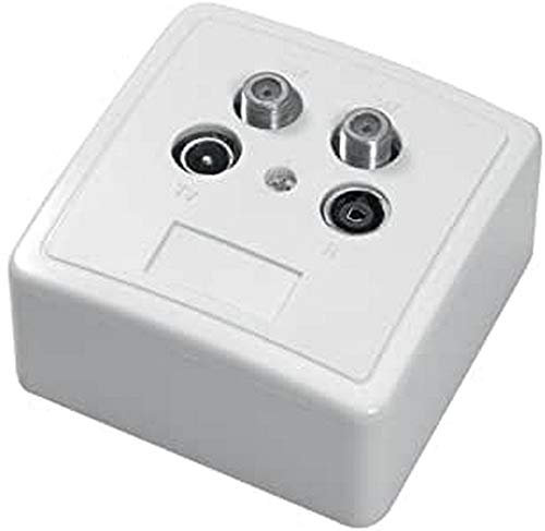 Vivanco STO S2 AP/UP-N SAT Twin Antennendose für SAT/TV/RD, 5-2250MHz, Auf- und Unterputz möglich