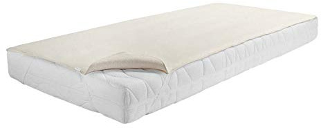 Dormisette Q59 Molton-Matratzenauflage, 150/200 cm, Baumwolle/Zwirn-Calmuc, Creme/Beige