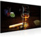 Runa Art Wandbild Alkohol Poker 1 Teilig 100 x 40 cm Modern Bild auf Vlies Leinwand Zigarre Whisky Wohnzimmer Braun 502212a