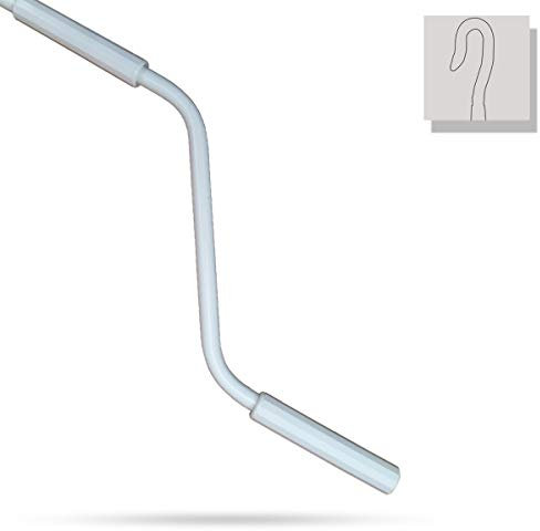 markiso Markisenkurbel 80 cm Weiß – Kurbel für Markise mit Fleischerhaken – Kurbelgestänge Pulverbeschichtet, Rostfrei, Ergonomische Griffe, Freilaufend für Leichte Bedienung