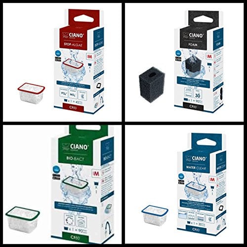 CIANO AQUARIUM, set filtri di ricambio, medio/CF80
