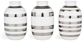 Kähler Miniatur Vasen 3 Stck. Omaggio für kleine Sträuße klassisch, Metallics