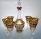 Set 6 farbige Weingläser + Karaffe Gold Bleikristall Kristall