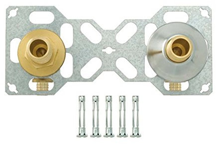 Platine double robinetterie murale - Sortie de cloison F 1/2 - PER Diametre 12 a glissement