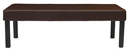 Mendler Sitzbank Polsterbank Bank M37 Kunstleder 120x43x49 cm - braun, dunkle Beine