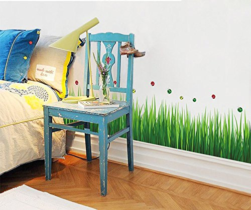 Ufengke® Grüne Garten Serie Grüne Gräser Wandabziehbilder,Wohnzimmer Schlafzimmer Baseboard Abnehmbar Wandaufkleber Wandbilder