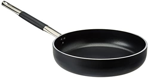 Pentole Agnelli ALSC2111SSC28 Alblack Padella Dritta con Fondo Rettificato, Alluminio, Nero, 28 cm