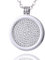Morella Damen Halskette 70 cm Edelstahl und Anhänger mit Coin Zirkoniascheibe glitzernd Silber in Schmuckbeutel