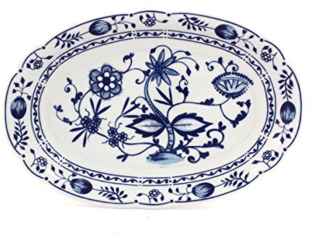 Eschenbach Porzellan Group Romantika Zwiebelmuster Platte oval 32 cm, Porzellan, 1 x 1 x 1 cm