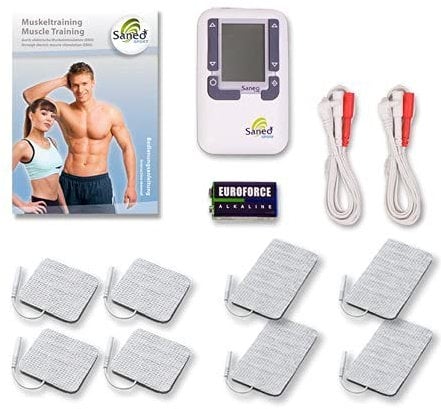 SaneoSPORT Muskeltraining | elektrischer EMS TENS Muskelstimulator für Muskelaufbau am gesamten Körper | deutsche Markenqualität: effektiv für Ganzkörpertraining | Hochwertige EMS & TENS-Technologie