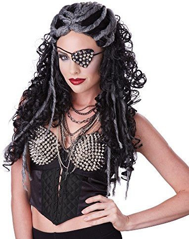 California Costumes Dreadful Wig Punk Rock Steampunk Apocalypse Dreadlocks, Schwarz/Weiß, Einheitsgröße