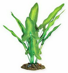 Aqua One Silk Aquarium Plant Green and White Sword 30cm
