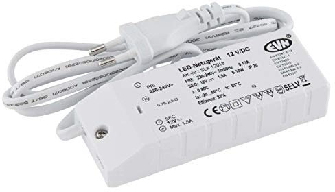 EVN SLK12018 A++ to A, Netzteil, Metall, 10 W, Integriert, grau, 35 x 35 x 25 cm