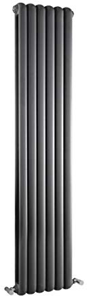 Nuie Hudson Reed HSA006 Salvia | Modern Double Panel Colosseum Designer Bathroom Radiator, 1500mm x 383mm, Anthracite, Set of 2 Pieces