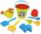 Lena 5422 Happy Sand Jungs II Seau de 10 pièces pour enfants à partir de 2 ans Ensemble de jouets de sable avec seau, passoire, pelle, râteau, arroseur, cuillère à glace, 2 cônes à glace et 2 moules Multicolore