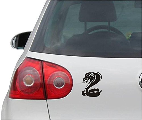 INDIGOS UG Auto Aufkleber King Cobra Snake schwarz - 88mmx109mm - Autoaufkleber - Tuning - Sticker - Heckscheibe - Fahrrad - Motorrad - UV beständig
