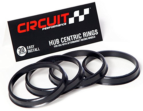 Circuit Performance Anillos centrados de policarbonato de plástico Negro de 66,1 mm de diámetro Exterior a 57,1 mm de diámetro Interior