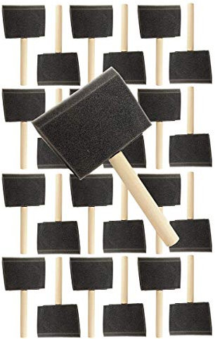 10,2 cm Manche en bois Poly Ensemble de pinceaux mousse 24 PC tous les 10,2 cm. Idéal pour travaux manuels, Touch UPS, Art, peintures, les taches, Jen Style de fabrication et de qualité.
