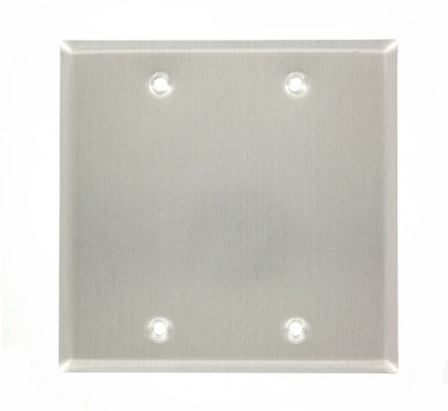 Leviton 83025-EXT - Placa de pared en blanco sin dispositivo de 2 bandas, resistente a la intemperie, aluminio, montaje en caja, gris