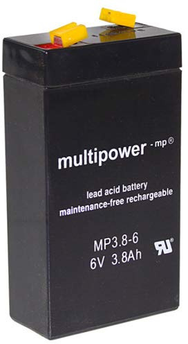 MultiPower Bleiakku MP3.8-6 6,0Volt 3,8Ah mit 4,8mm Steckanschlüssen