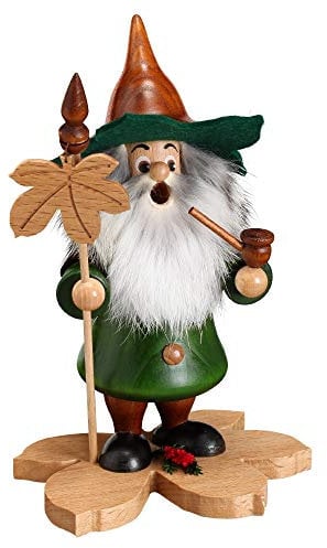 Drechselwerkstatt Uhlig Räuchermännchen Baumwichtel Kastanienblatt - 18cm - Original Erzgebirge Räuchermann