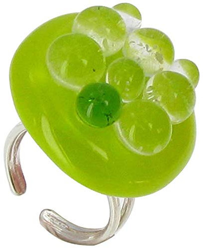 LES POULETTES BIJOUX - Grande Bague Verre Bulles - Classics - Vert