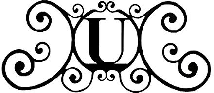 StealStreet 24 Inch House Plaque Letter U, Metal/Wrought Iron, Black
