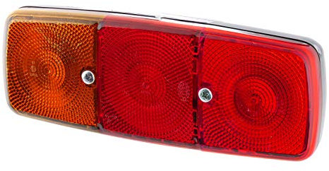 HELLA Rückleuchte - Glühlampe - 12V / 24V - Anbau/geschraubt - ECE/ADR/GGVS - Lichtscheibenfarbe: rot/gelb - Stecker: Flachstecker - links - Menge: 1 - 2SD 001 699-511