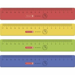 Brunnen 10 x Lineal Kunststoff für Linkshänder 17cm farbig Sortiert